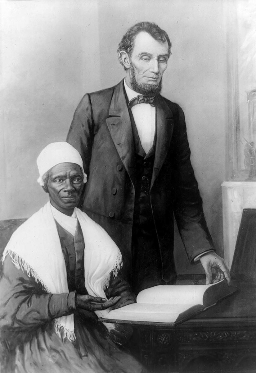 A former slave, Sojourner Truth became an outspoken advocate for abolition, temperance, and civil and women's rights in the nineteenth century. Her Civil War work earned her an invitation to meet President Abraham Lincoln in 1864