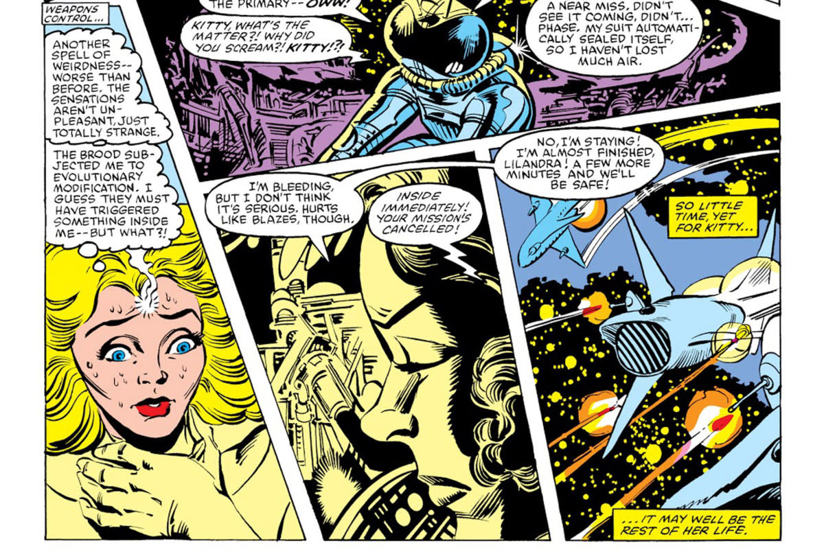 Panels from Uncanny X-Men #164. Carol getting that feeling.