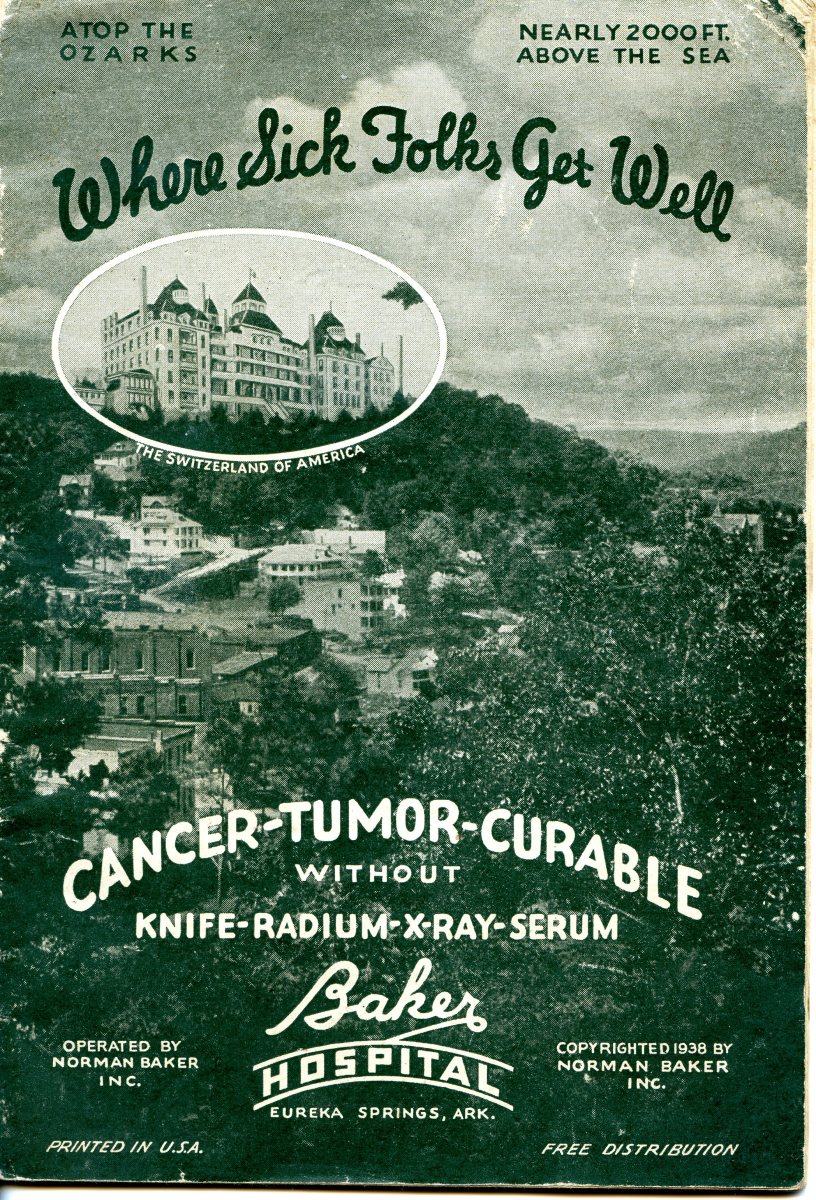 Brochure advertising the Baker Hotel, Eureka Springs, Arkansas