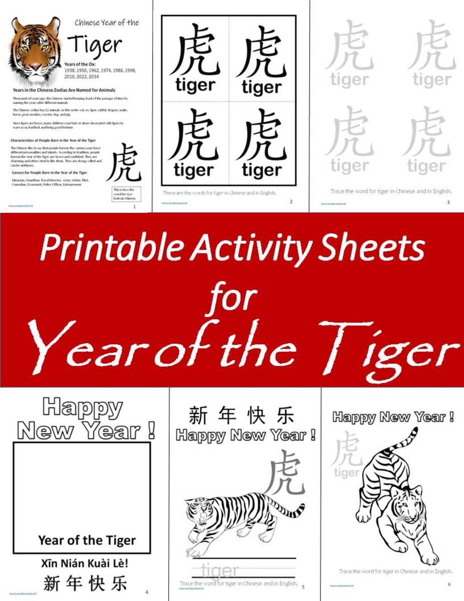Printable Children’s Activity Sheets for the Chinese Zodiac Year of the