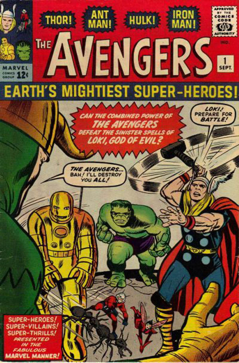 Avengers #1 - 1st appearance of the Avengers. Iron Man, Thor, Hulk, Ant-Man and Wasp join team.