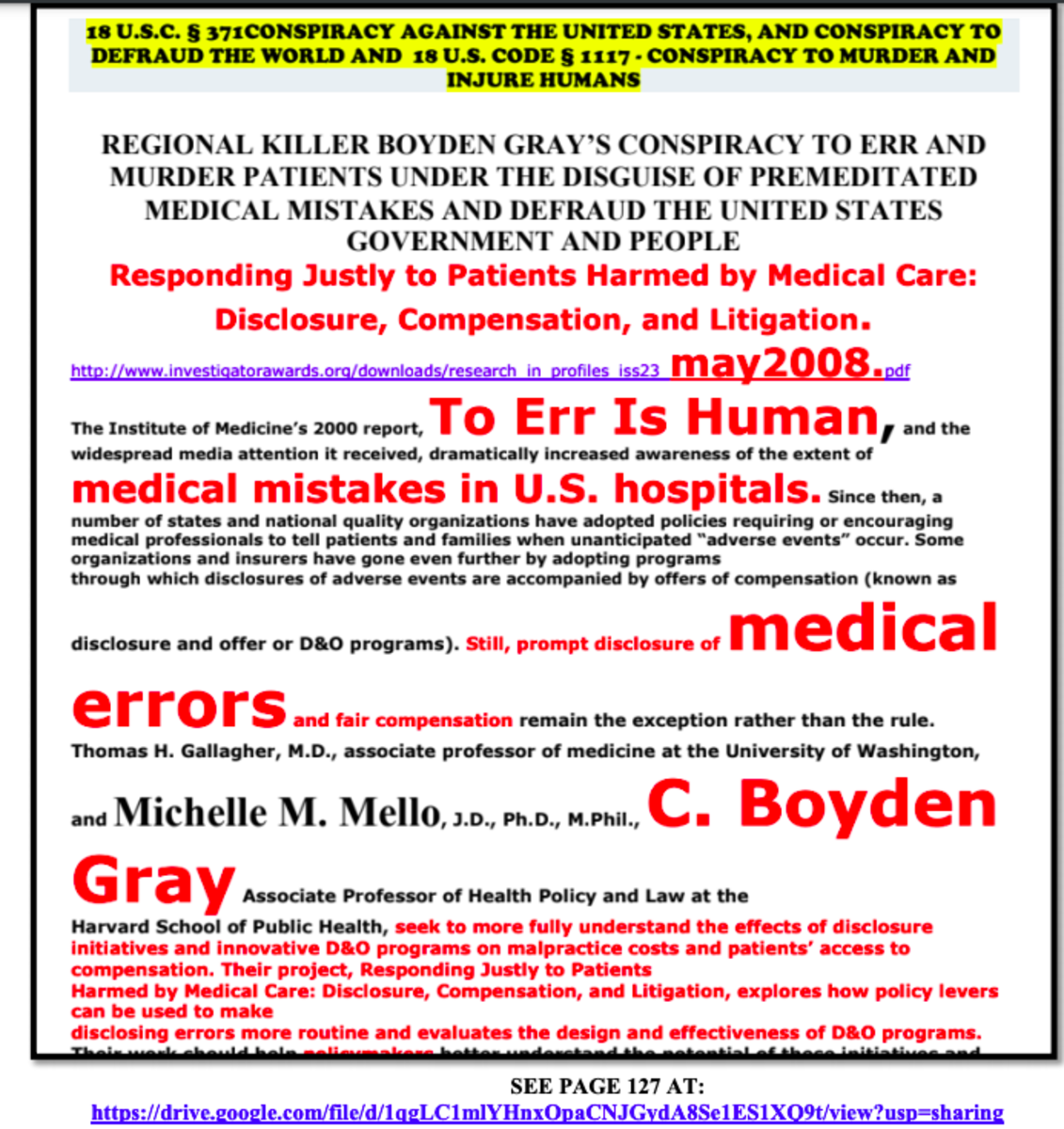 Page 62, Killer Boyden Gray and NY Health Commissioner  Mary Bassett Assassination Programming