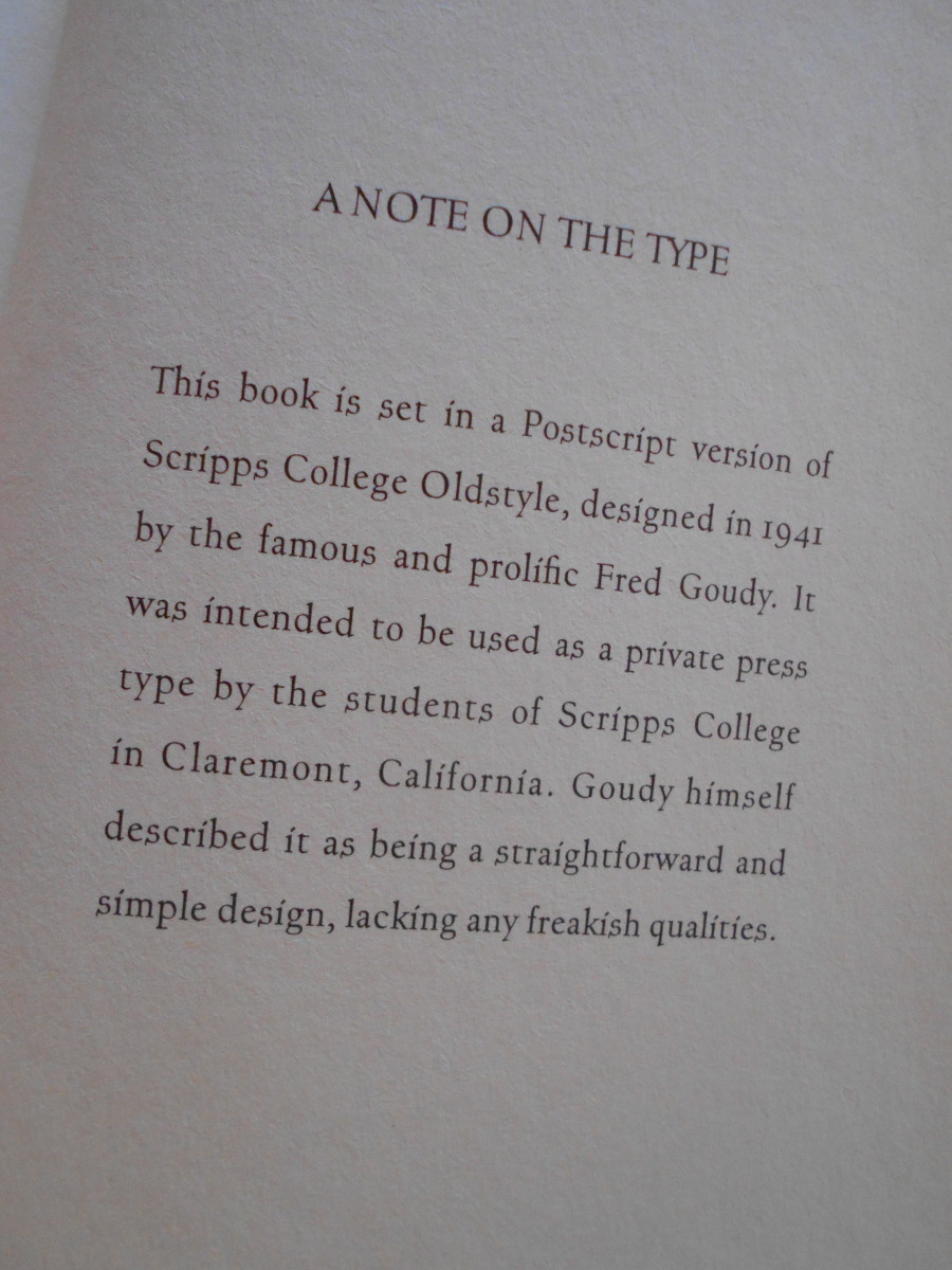 A note on the type from "The Melancholy Death of Oyster Boy and other Stories" by Tim Burton