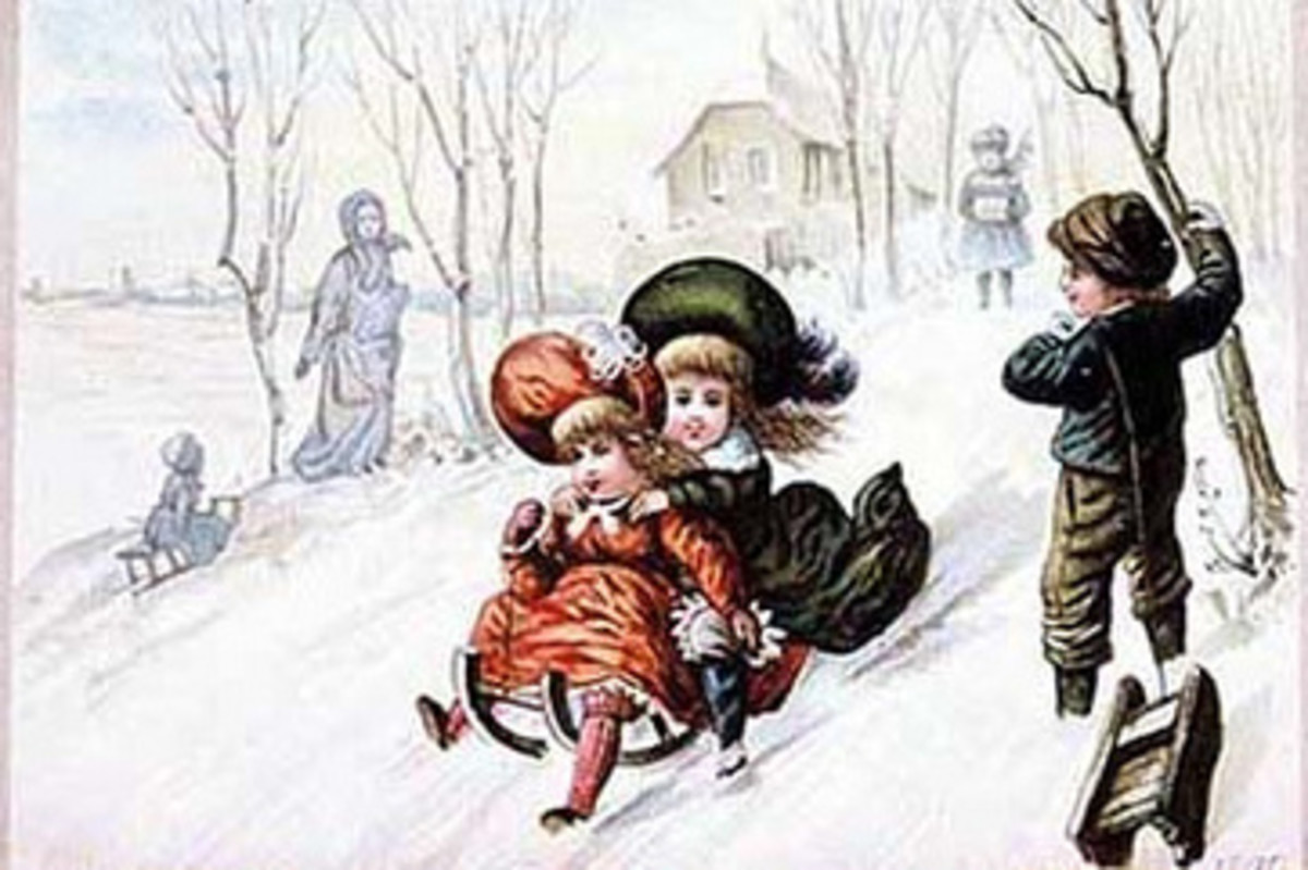 Vintage Christmas card from 1885-1895 era.