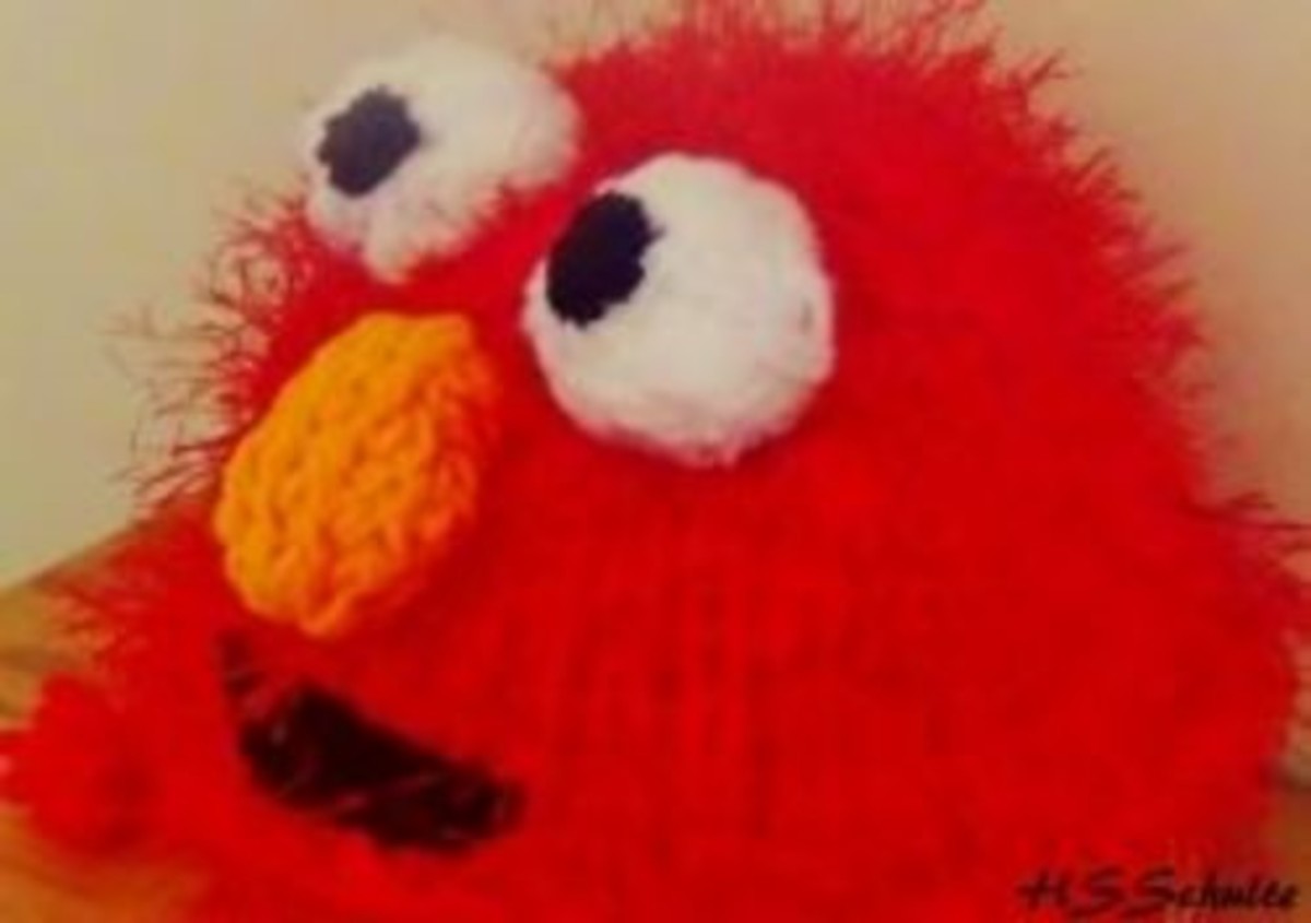 Elmo Earflap Hat - Loom Knit