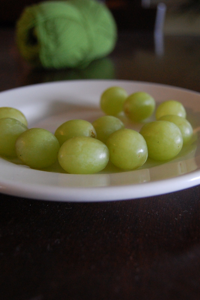Twelve green grapes for the New Year Midnight