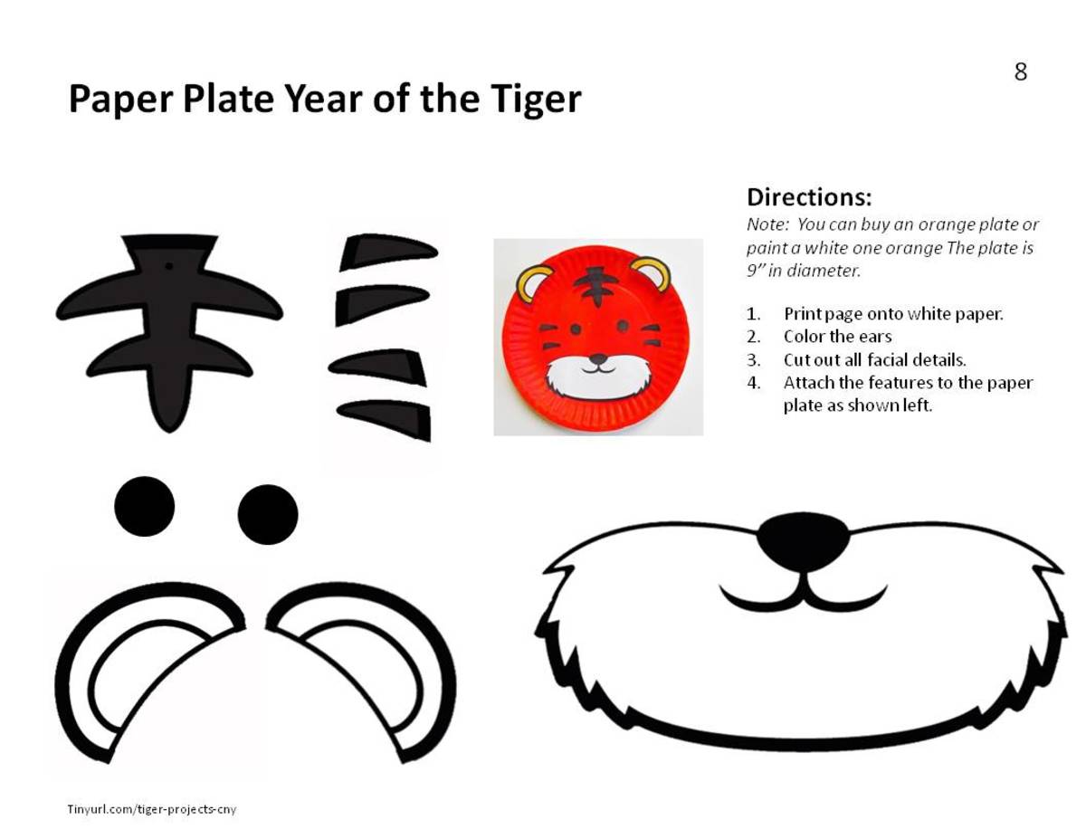 Here is a photo of the template for the Paper Plate Tiger.