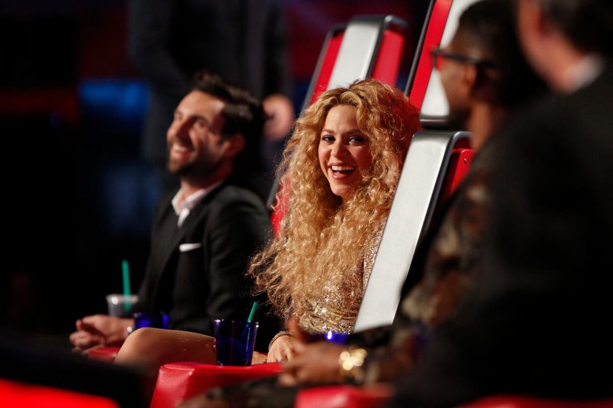 Adam Levine, Shakira, Usher, and Blake Shelton from season 4 of The Voice