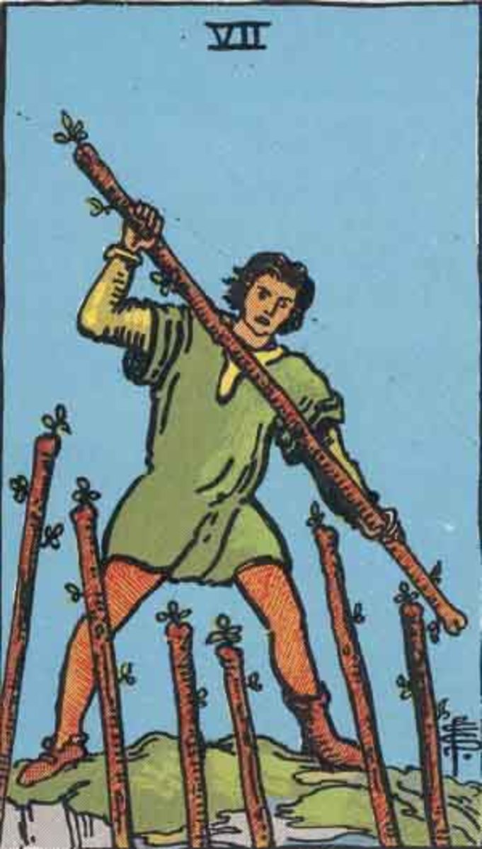 The Seven of Wands is about holding down the fort. You're a line of defense. You've been caught off guard by the opposition, but you have a chance to protect what you love. This is a monumental moment. A battle you won't forget.