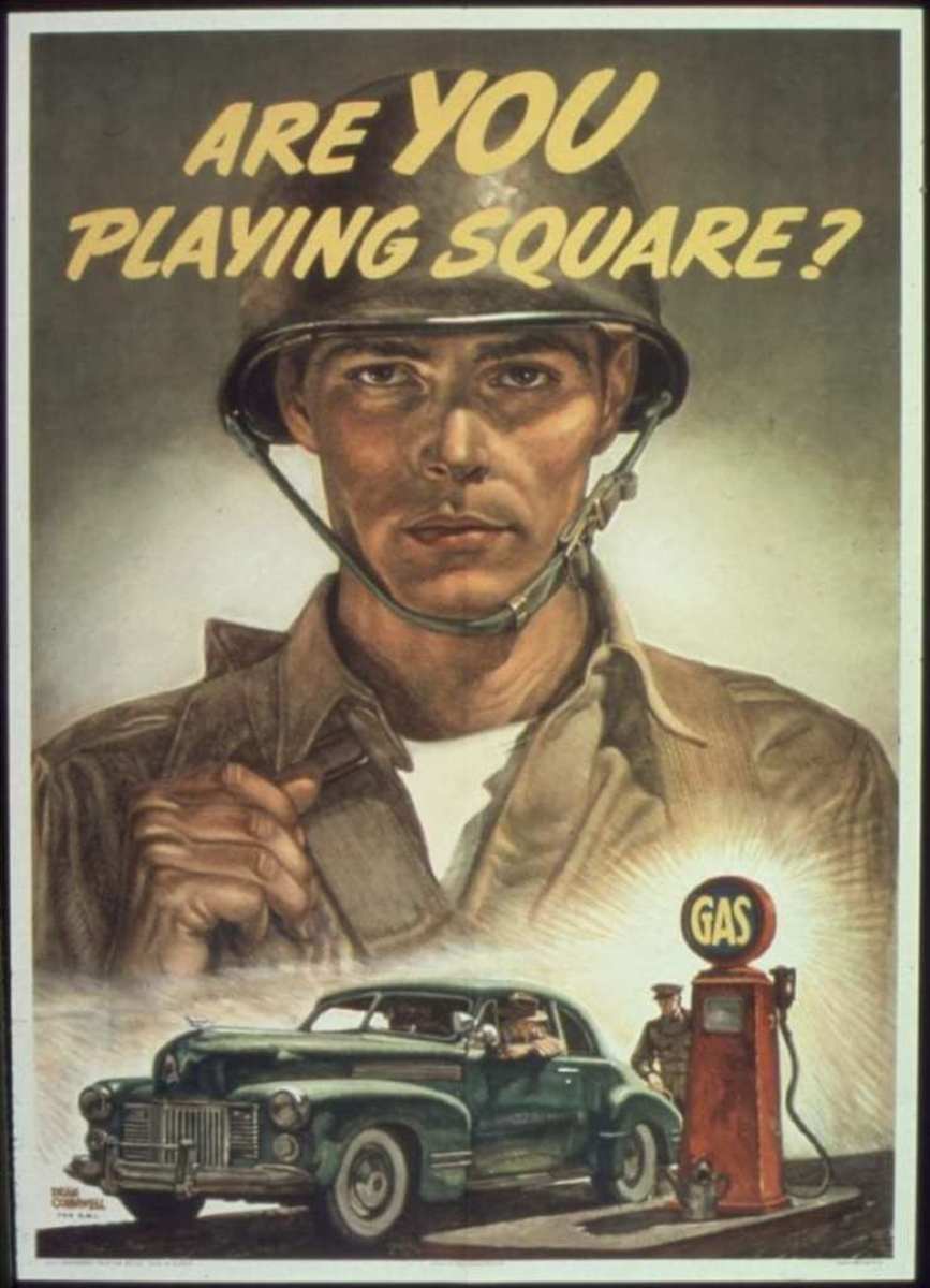 World War II Gas Rationing Poster.