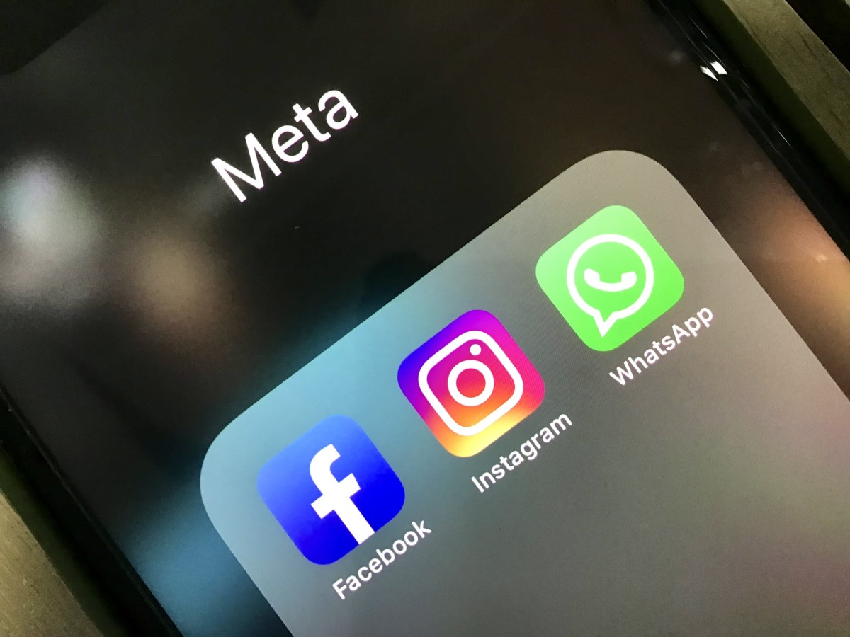 Facebook, Instagram and Whatsapp app icons. These are the three most popular apps belonging to Meta Platforms, Inc.