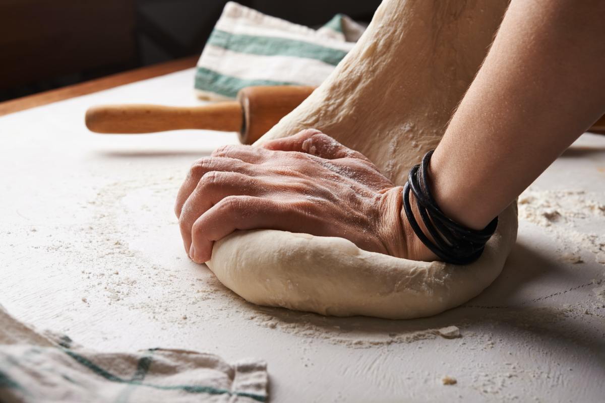 Step 2: Form and knead the dough. 