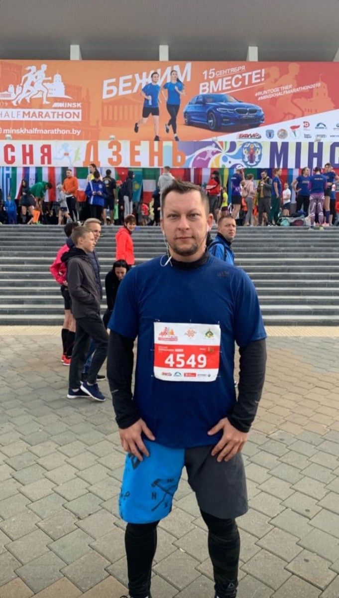 Alexey Chekhovsky at the half marathon in Minsk
