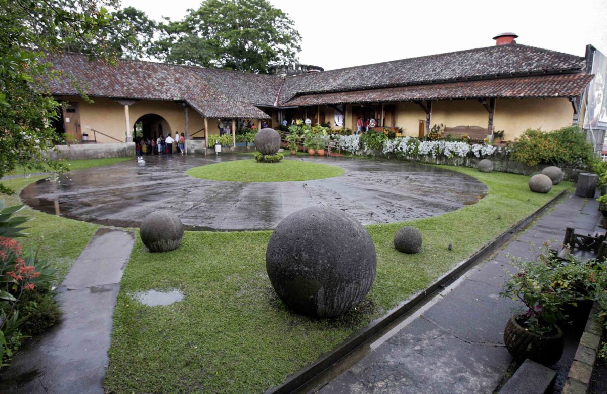 Stone spheres at local home in Costa Rica