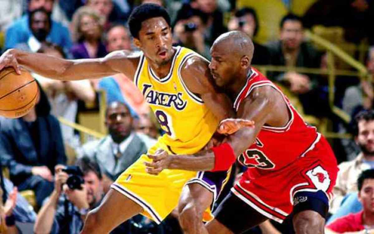 Michael Jordan defending Kobe Bryant.