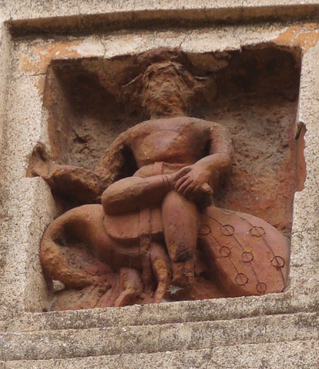 Lord Kartikeya on peacock; terracotta