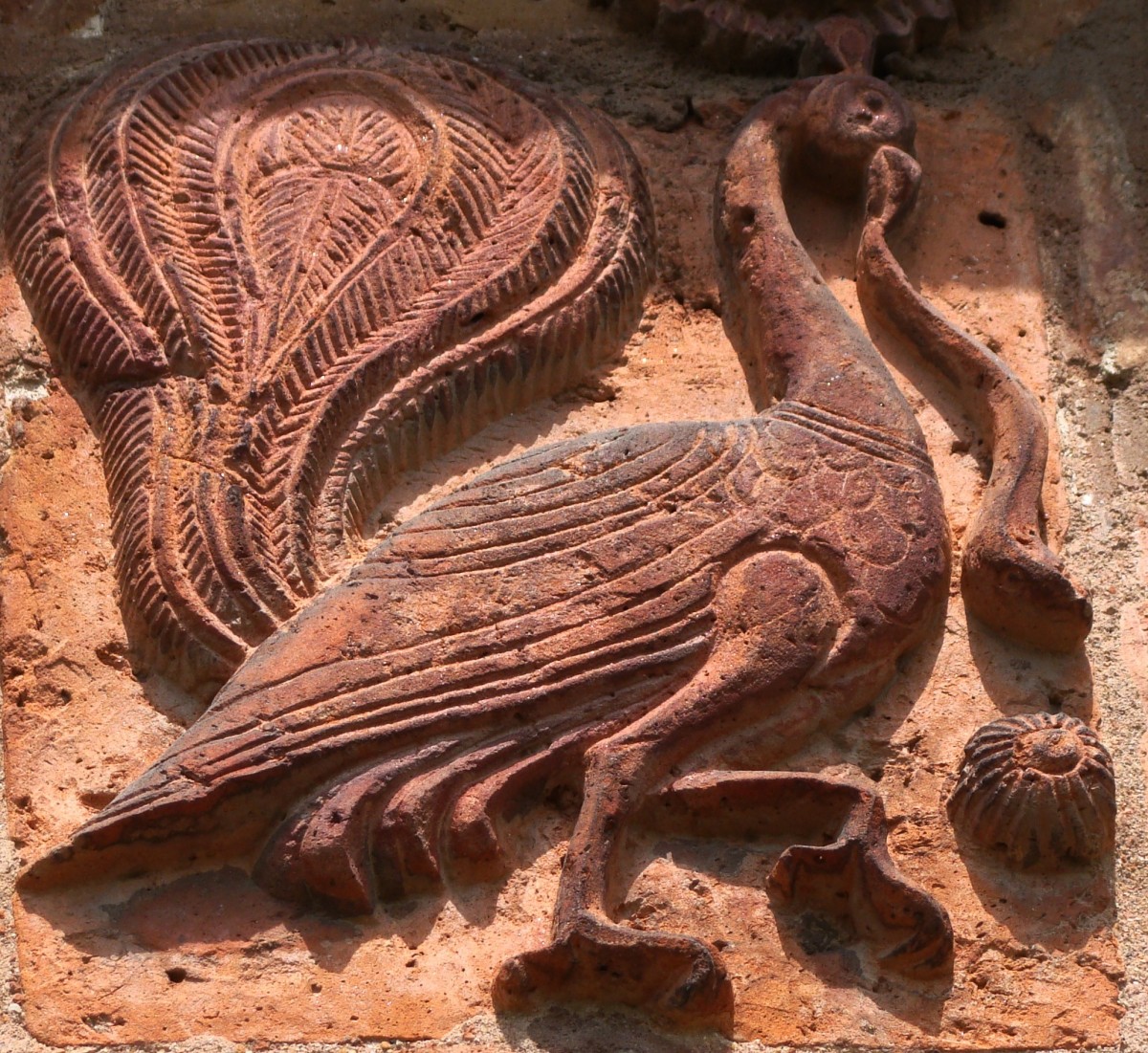 Bird motif 3 - a peacock with a snake in its beak