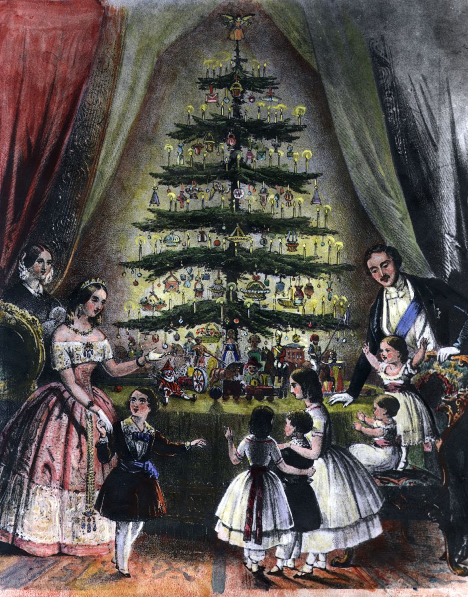 Prince Albert and his family celebrating Christmas.