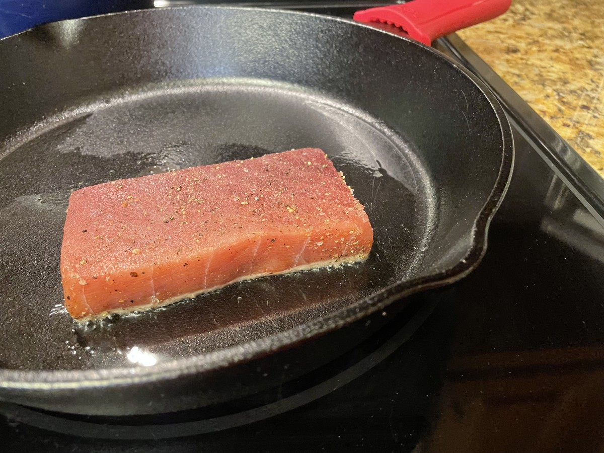 Tuna, cooked long enough just to sear each side