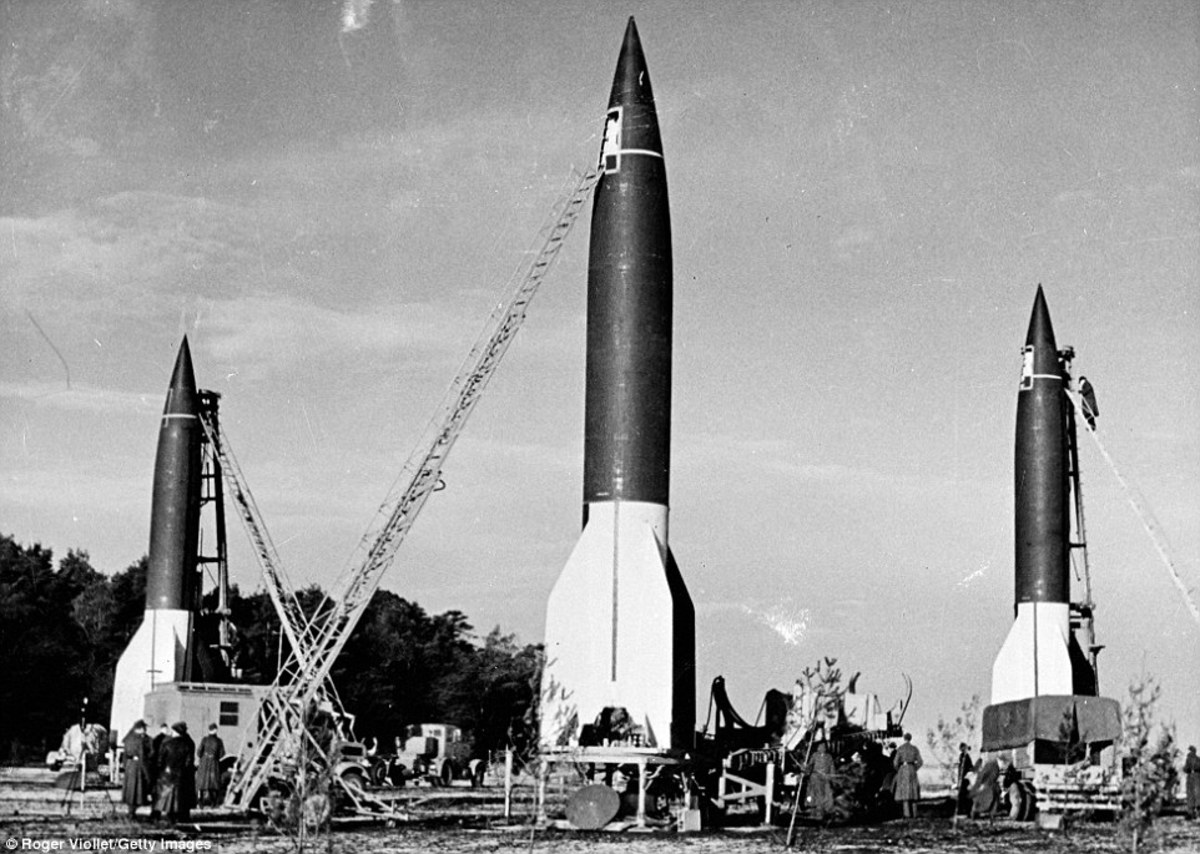 German mobile V-2 launch site with its missiles bound for London