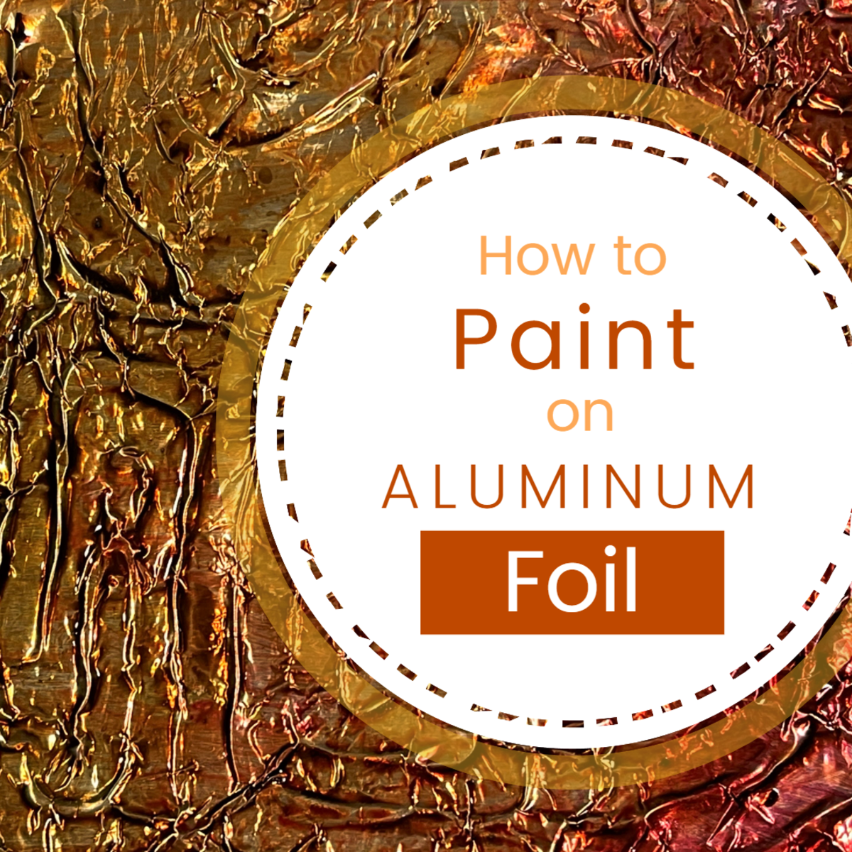 Learn how to create beautiful shiny paintings on textured foil—and how to emboss foil with a crumpling technique and using rubbing plates.