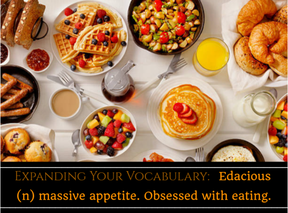 Edacious: devouring, can't stop eating.