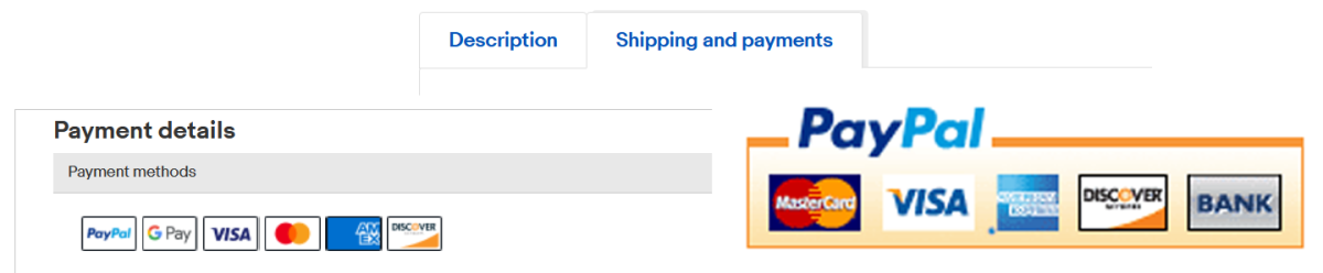 Step 1: Look for payment options offered by the seller, under the shipping and payments tab. (scroll down)