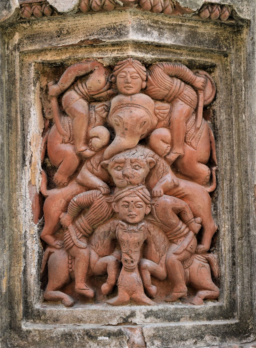 Unique vertical panel; Shiva temple, Sribati
