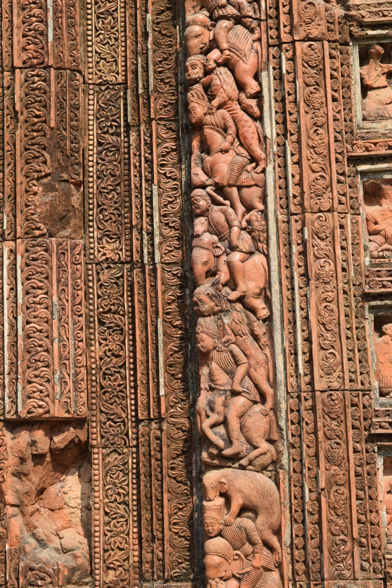 "Mrityulata" panel on the front wall of   a Shiva temple; Sribati; district Bardhaman (East)