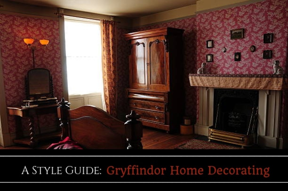 A Gryffindor home will have mahogany furniture, gold fixtures, and scarlet walls. It will feel like a Victorian dream.