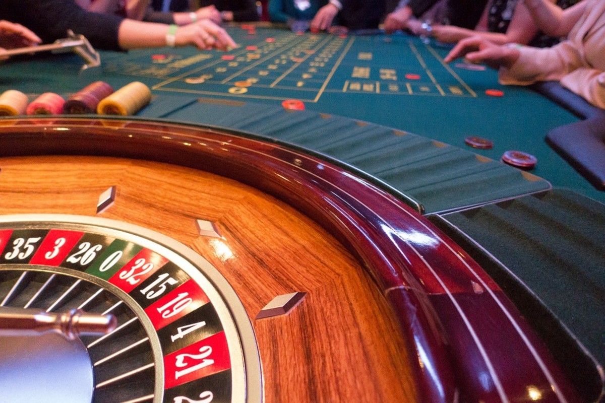 A game of roulette being played.