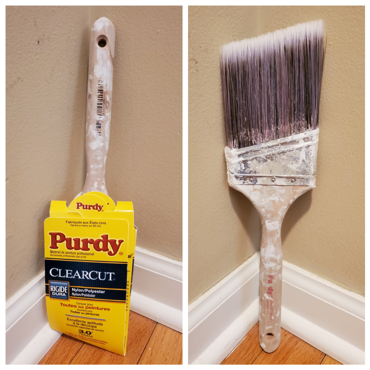 My favorite paint brush for cutting-in walls.