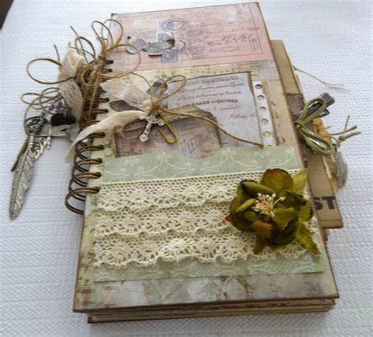 A5 size Handmade Gifts Vintage Jewelry Theme Junk Journal