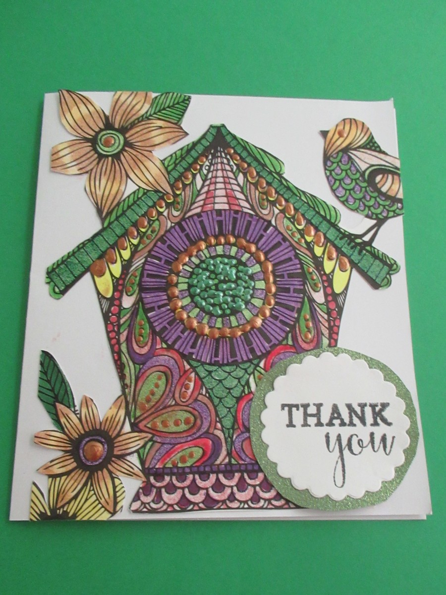 Coloring pages can be turned into delightful greeting cards in minutes