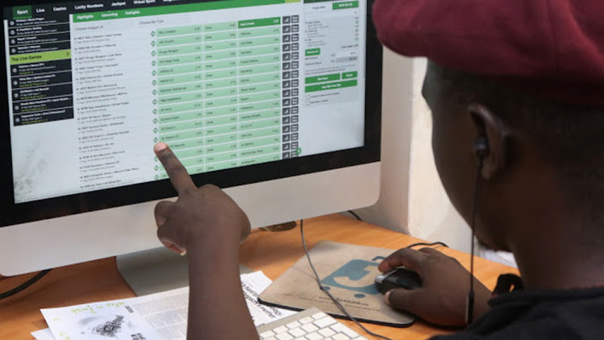 A youth at a betting site