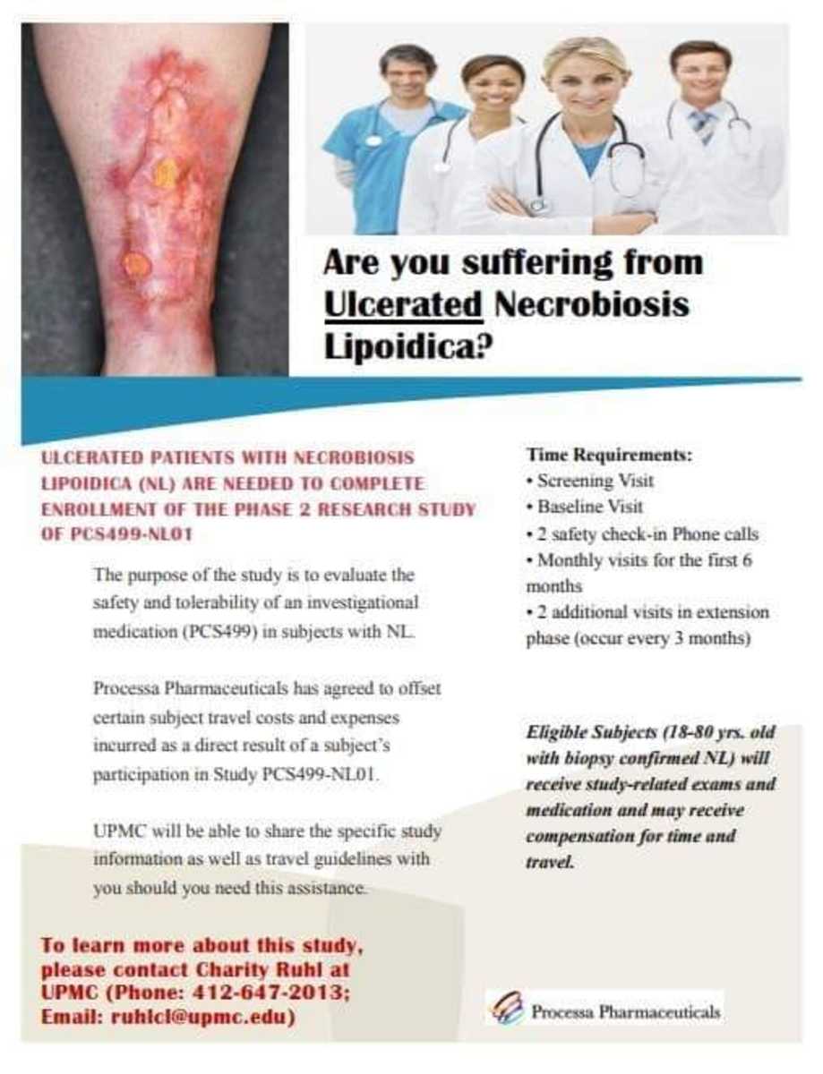 Flyer for a NL clinical trial at the University of Pittsburgh