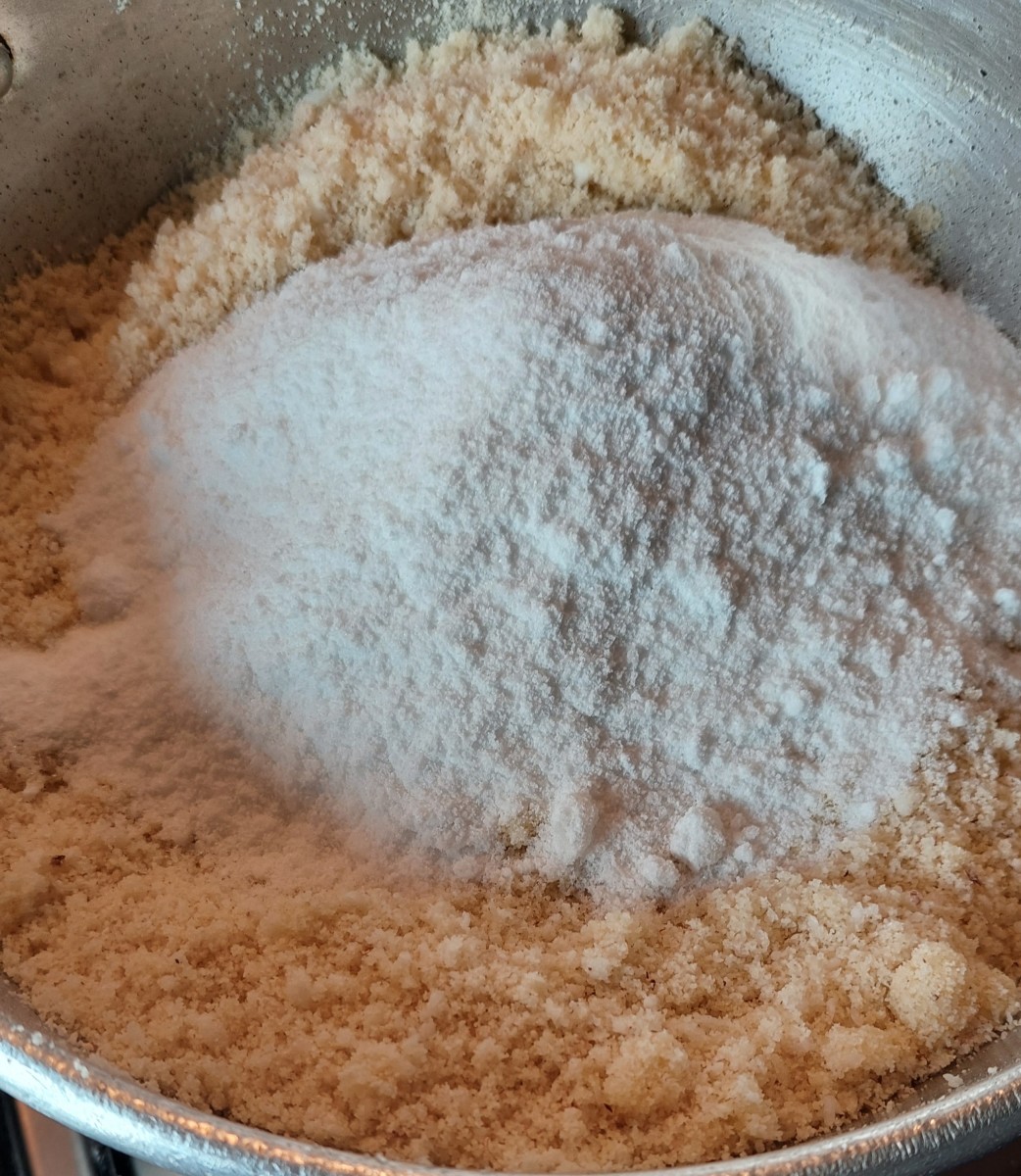 Add powdered sugar, and mix well.