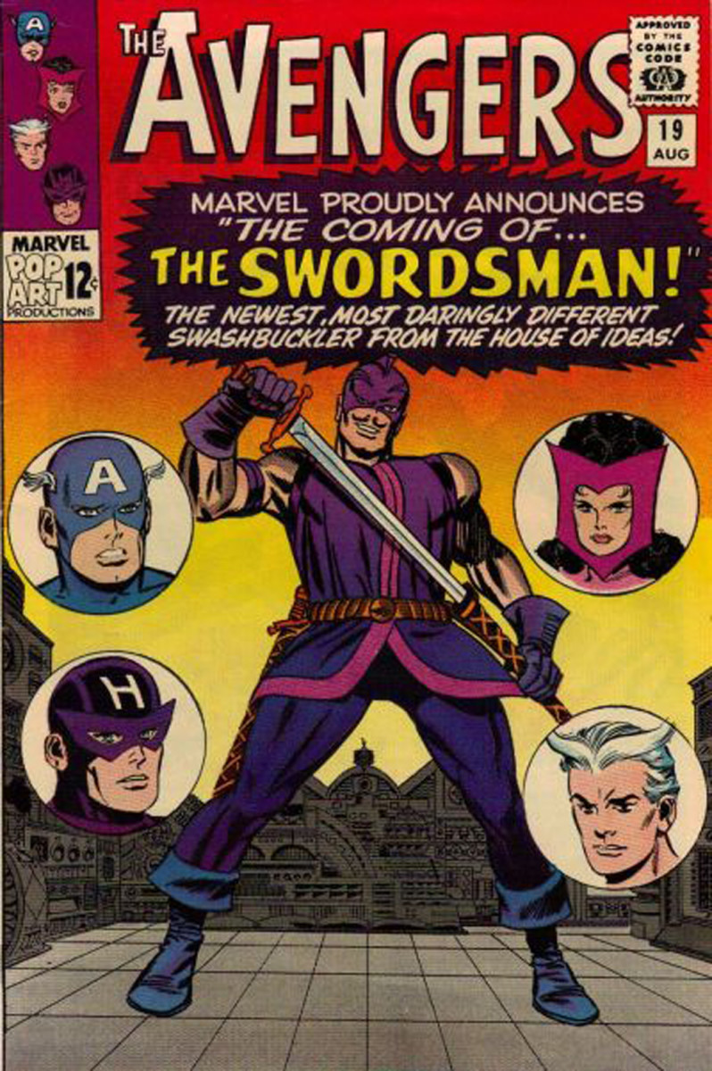 The Avengers #19 comic cover by Jack Kirby and Dick Ayers. 1st appearance of the Swordsman.