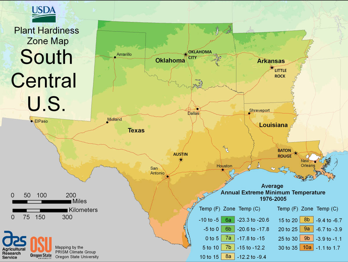 Hardiness Zones, South Central US