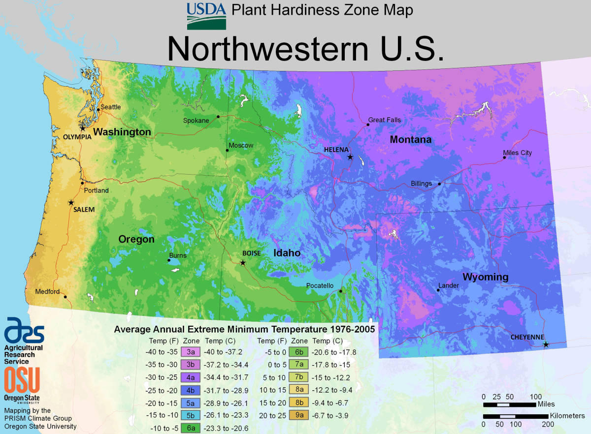 Hardiness Zones, Northwestern US