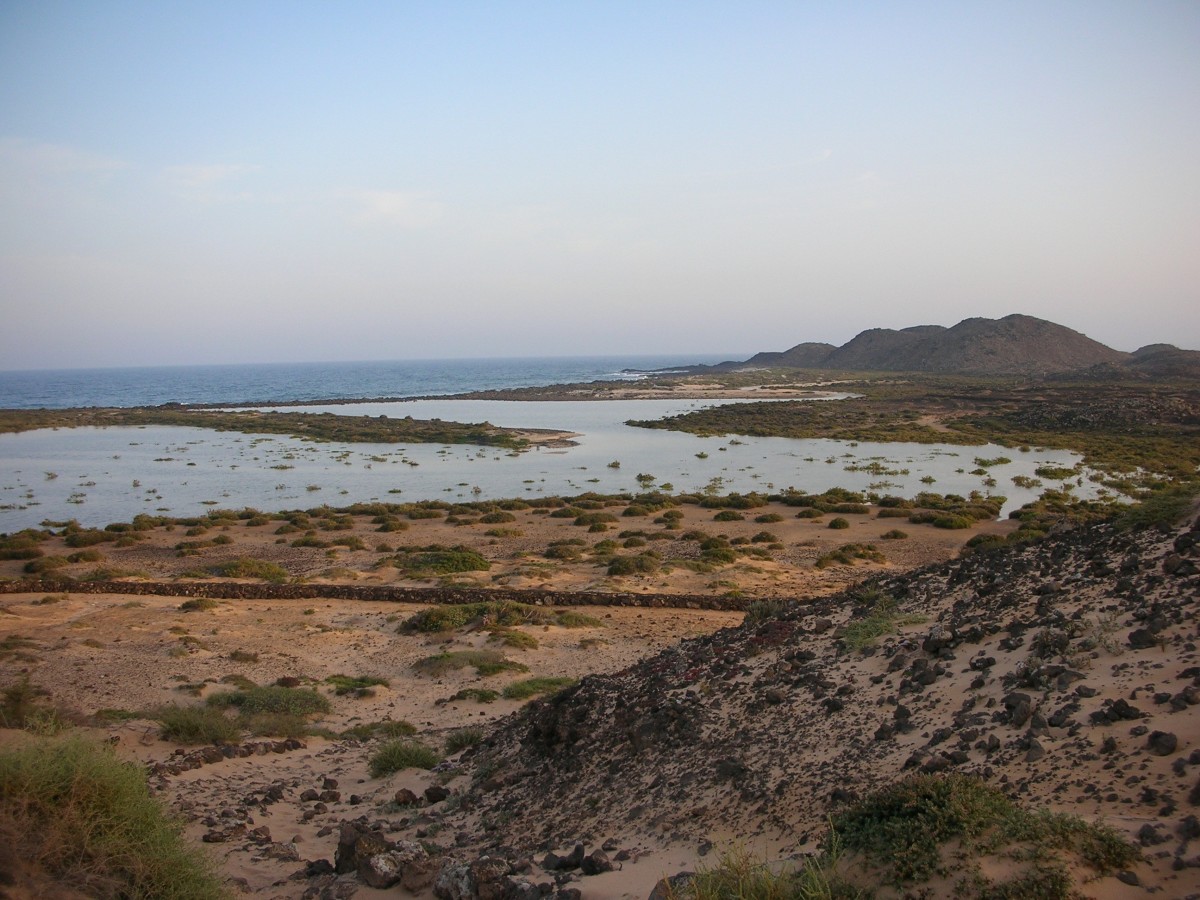 the lagoon is part of the protected area on Isla de Lobos.