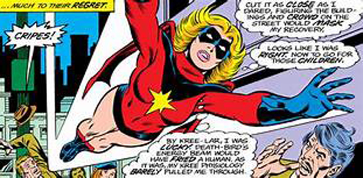 Carol Danvers as Ms. Marvel in Marvel Comics.