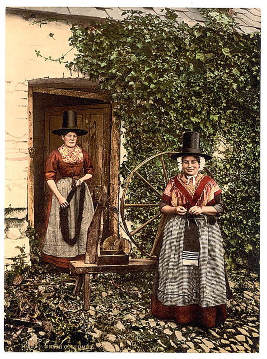 Welsh women in national costume.