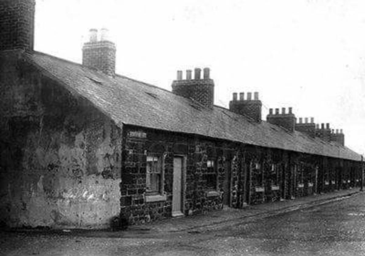 Cleveland Street in South Eston - these cottages have since been demolished. Another row of cottages on Old Row was built upwards 