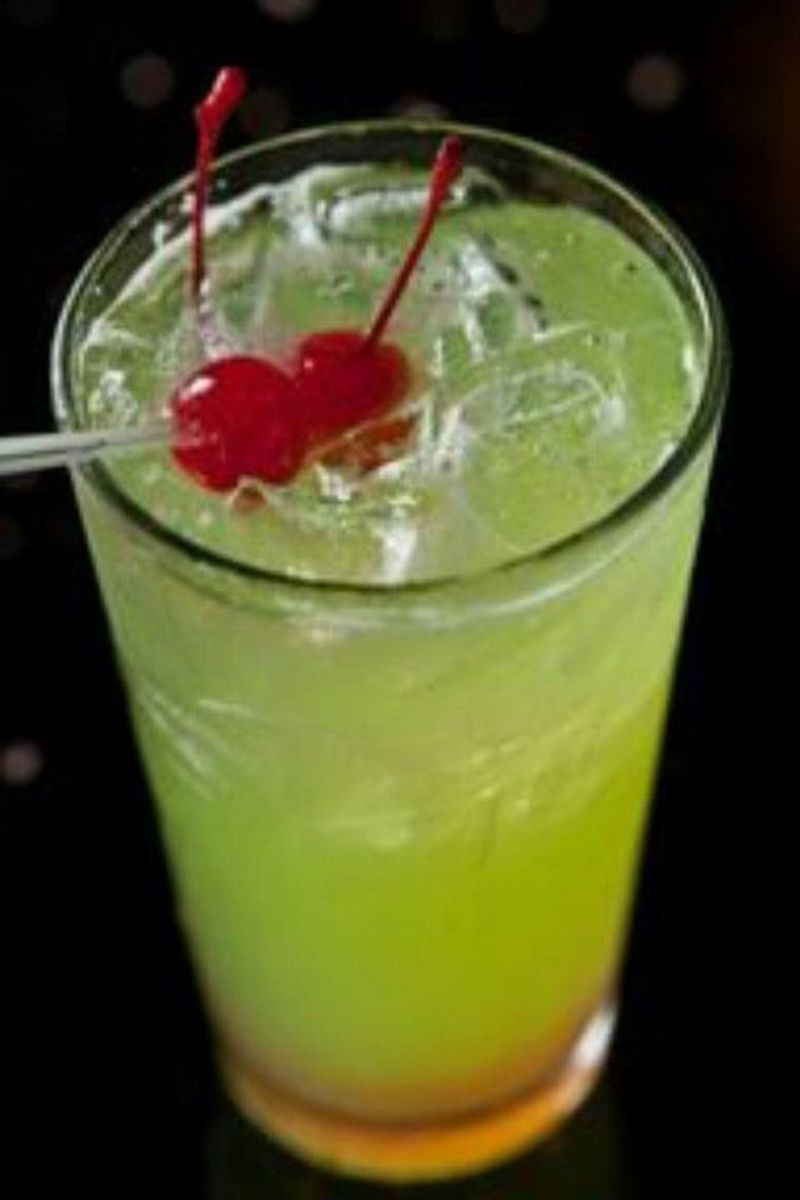 Green Giant - Watermelon pucker, cherry pucker, pinapple juice, melon pucker & citrus soda