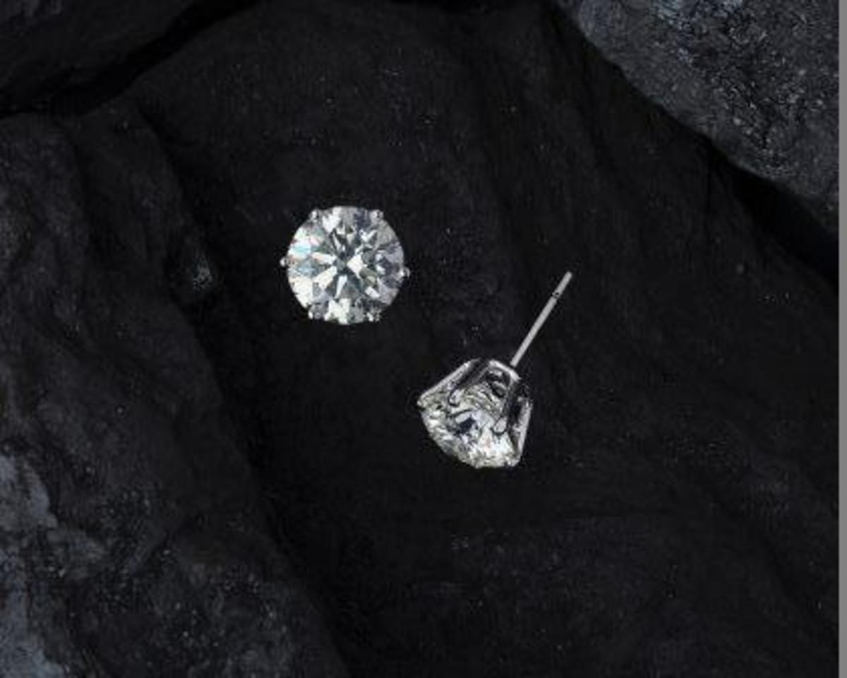 Diamonds cut into earrings for fashion