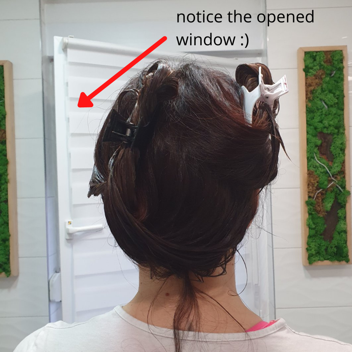 As I mentioned, I was very careful not to get the product on my scalp so perhaps I was even applying it too far from my roots. I see now that I even missed one little hair strand that was left hanging on the back :)