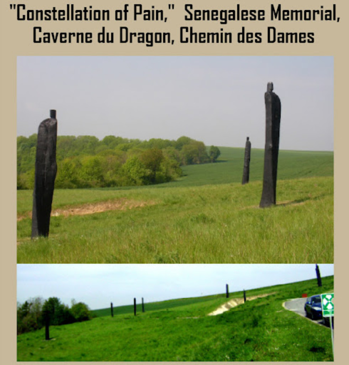 One of the most haunting monuments to the soldiers who fell at the Chemin des Dames, in this case Tirailleurs sénégalais 