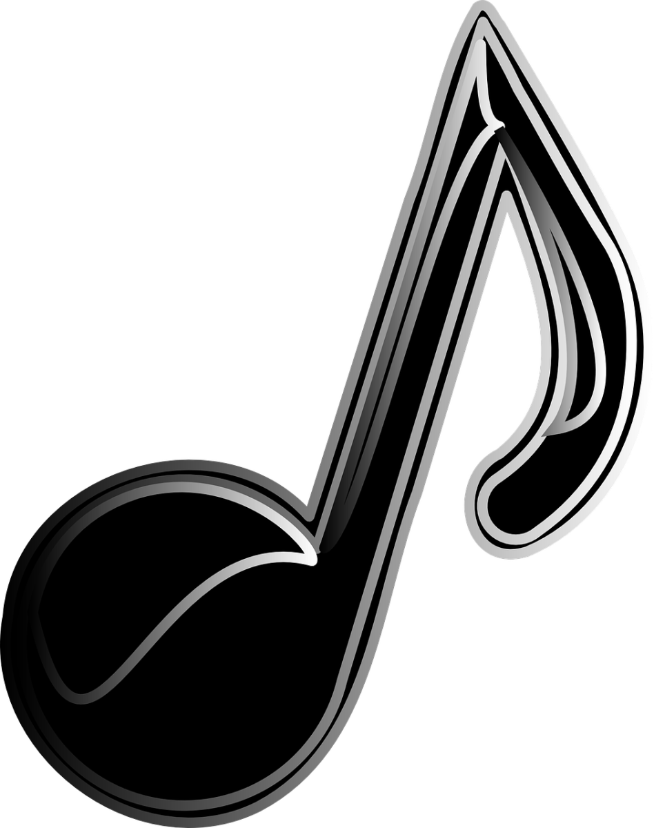A musical note.