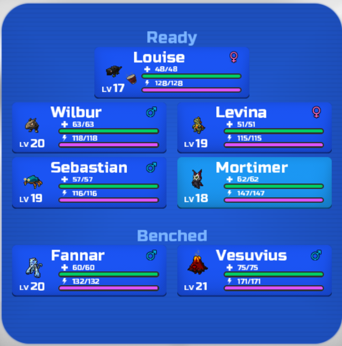 My team for the second Battle Theatre.